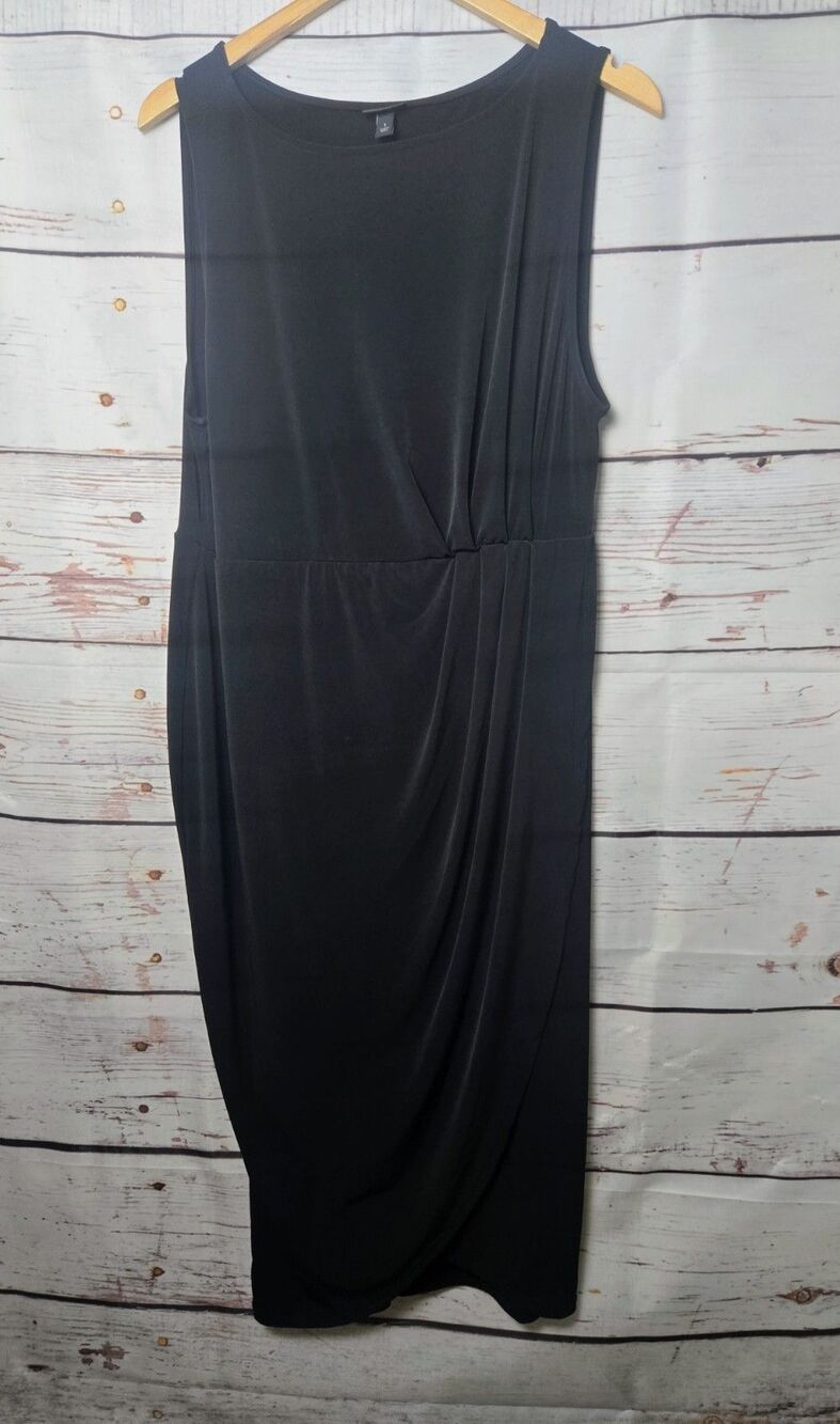 Torrid Womens Dress Size 1X Black Sleeveless Ruched Front Minimalist Classic
